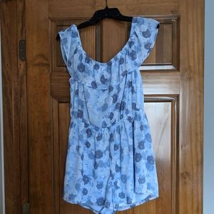 Size 14 blue floral off the shoulder romper